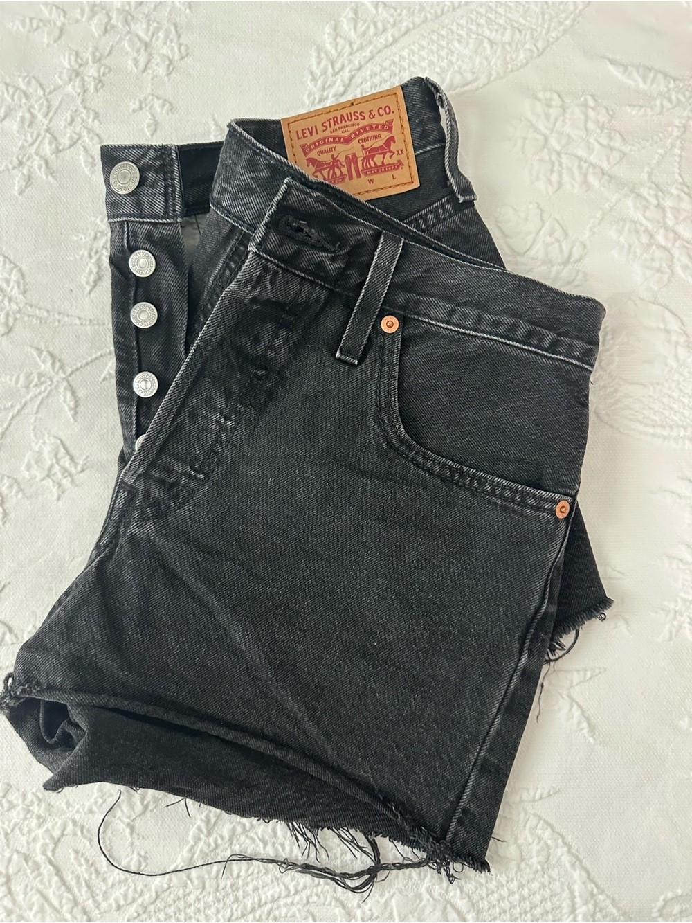 Levi's Slim Black Denim Jean Short Size 28